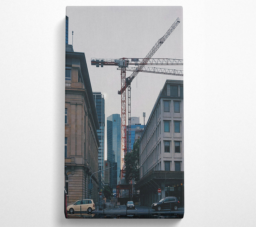  A Canvas Print of Red Crane Cityscape Canvas Wall Art