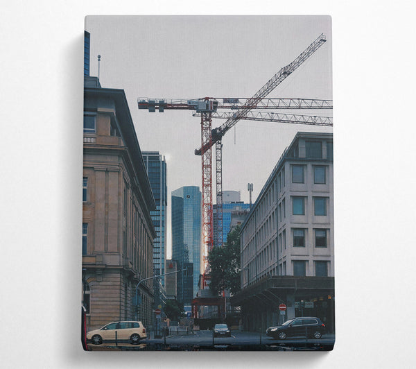  A Canvas Print of Red Crane Cityscape Canvas Wall Art