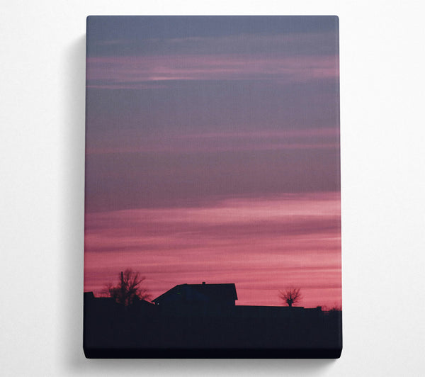  A Canvas Print of Pink Sky Silhouette Canvas Print