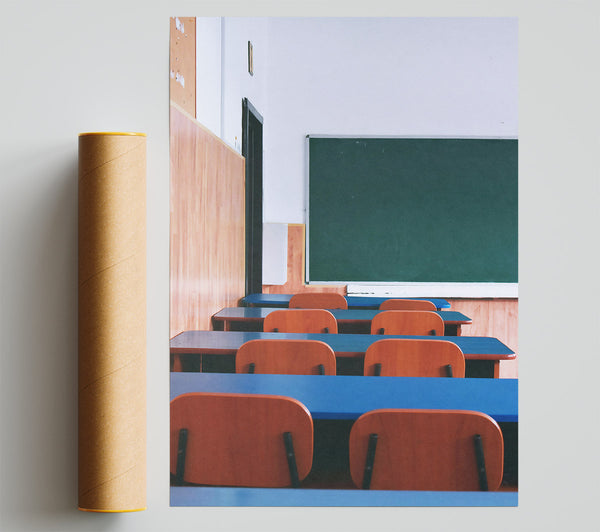 Blue Empty Classroom Print