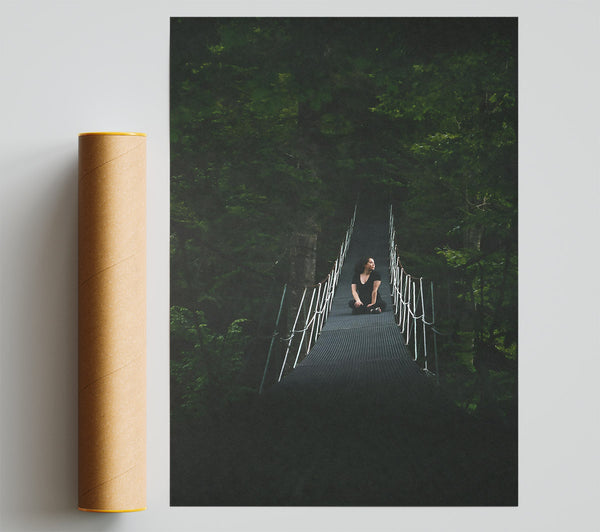 Green Swaying Bridge Giclee Print