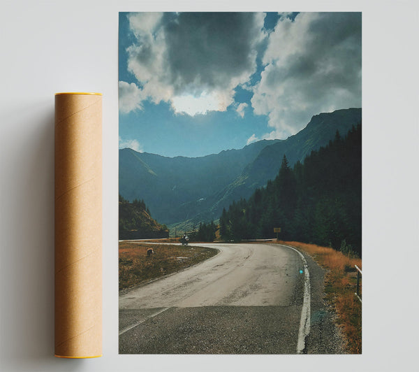 Blue Sky Mountain Road Giclee Print