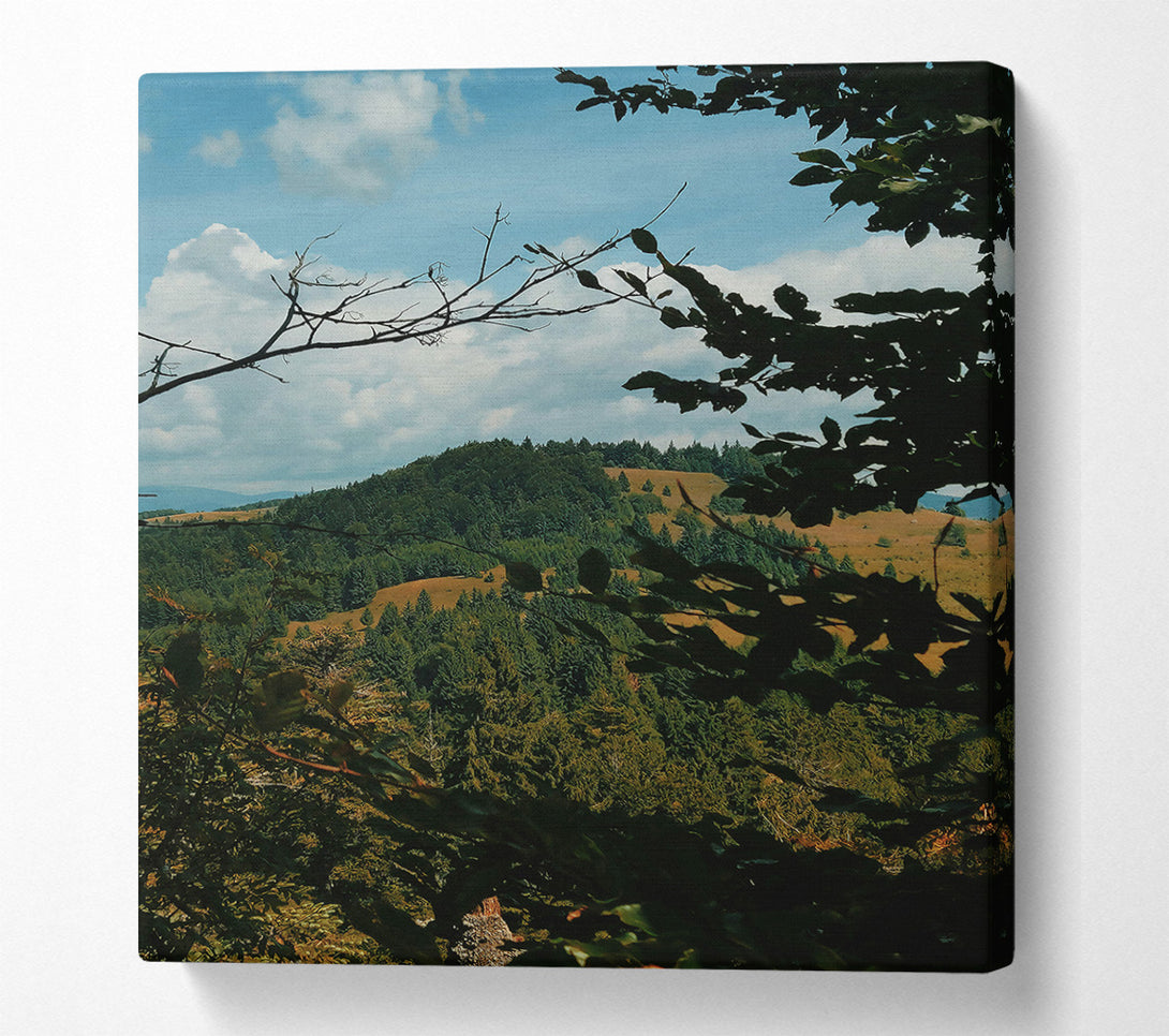  A Canvas Print of Green Hilltop View Canvas Wall Art