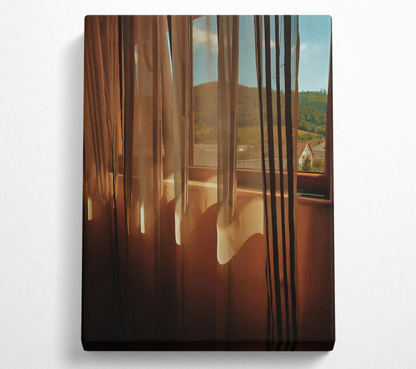  A Canvas Print of Golden Hour Curtains Canvas Print