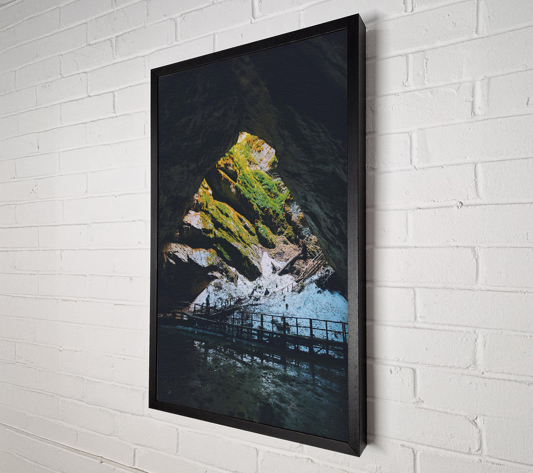  A Canvas Print of Green Cave Reflection Canvas Art