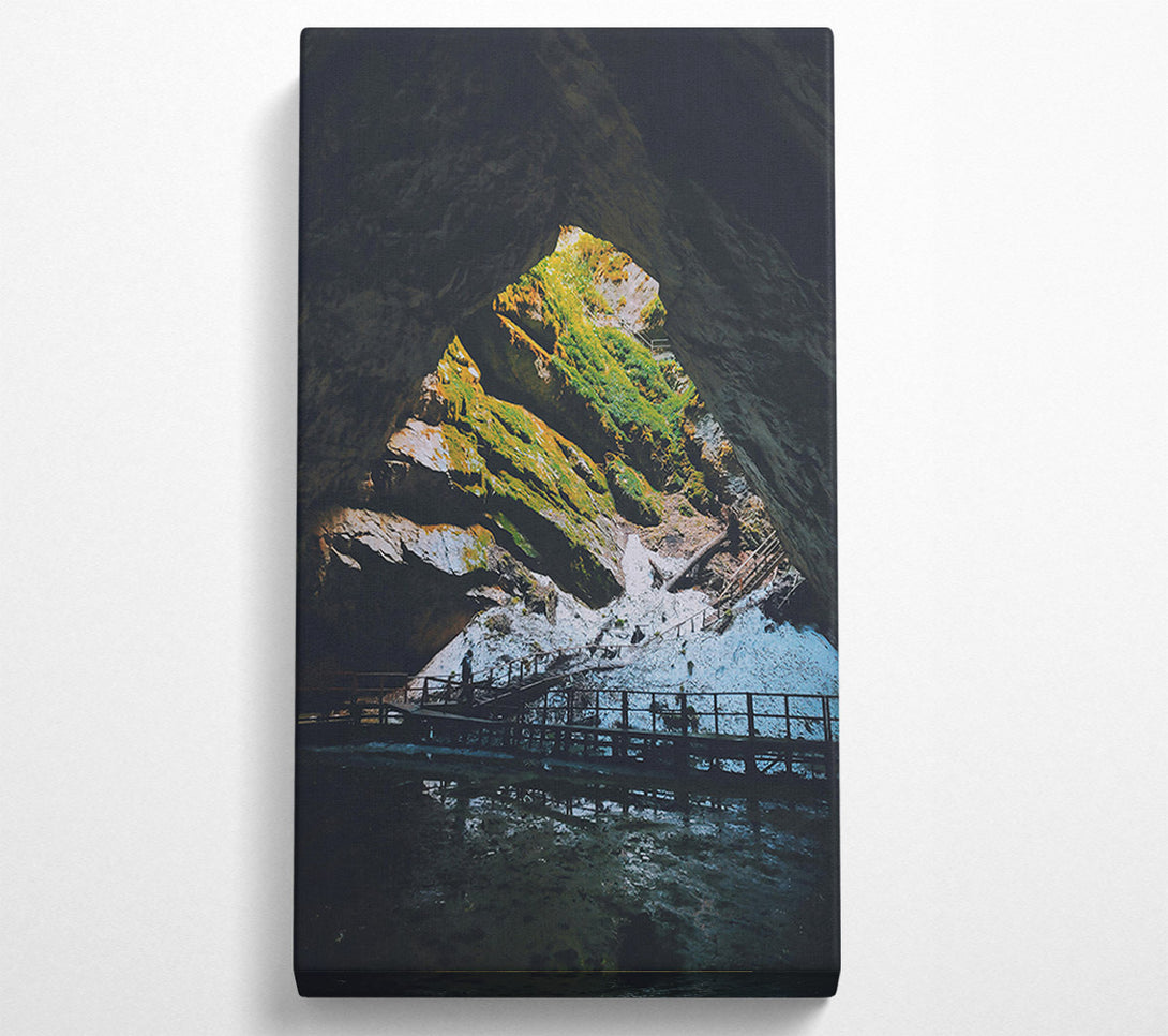  A Canvas Print of Green Cave Reflection Canvas Art