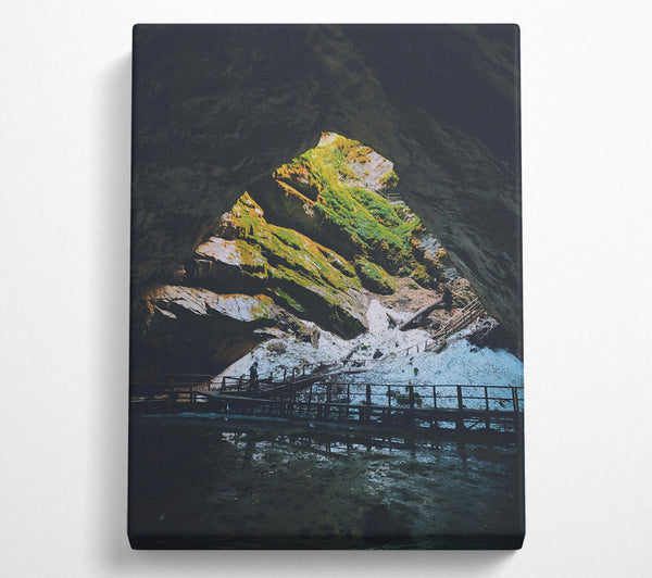  A Canvas Print of Green Cave Reflection Canvas Art