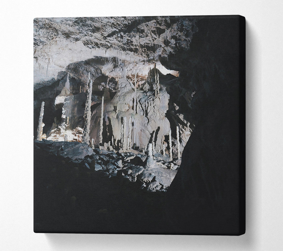  A Canvas Print of Grey Cave Stalagmites Canvas Wall Art