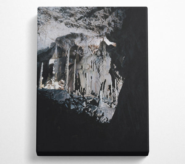  A Canvas Print of Grey Cave Stalagmites Canvas Wall Art