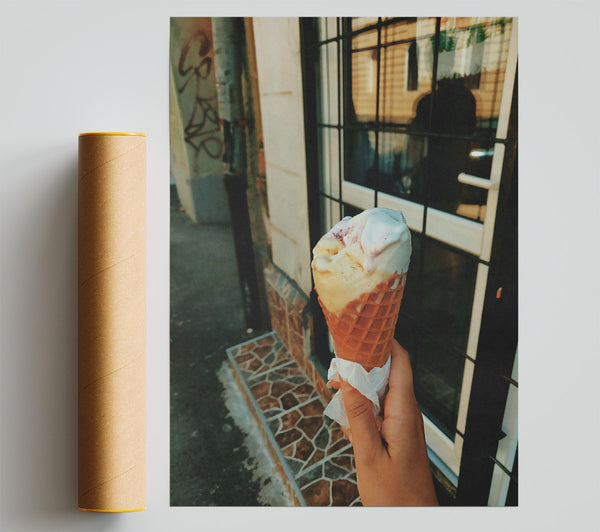 Vanilla Cone In The Sun Poster