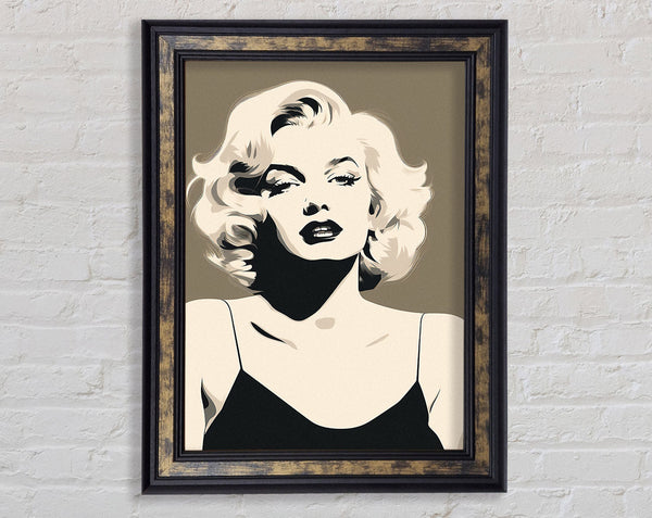 Marilyn Monroe Beige Sketch Framed Print