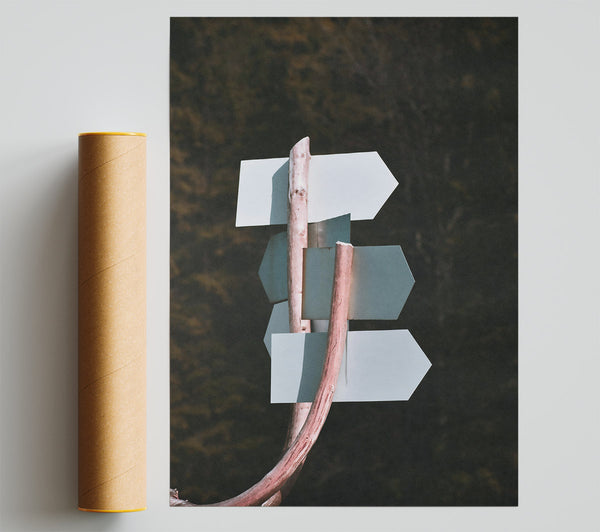 Pale Grey Directions Poster