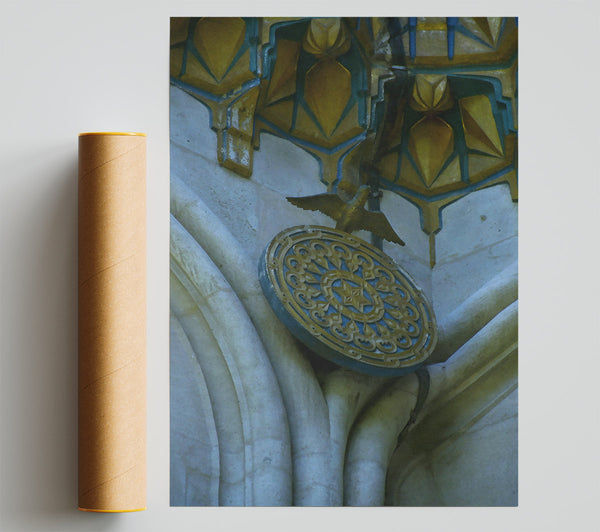 Blue Ornate Design Print