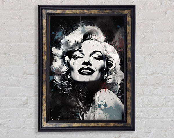 Marilyn Monroe Paint Splash Framed Print