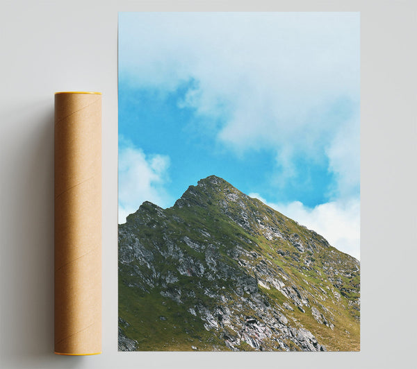 Blue Sky Mountainside Poster