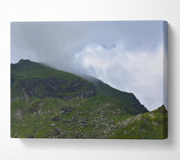  A Canvas Print of Green Mist Mountainside Canvas Wall Art