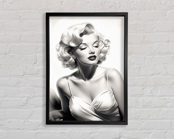 Marilyn Monroe Pencil Sketch Framed Print