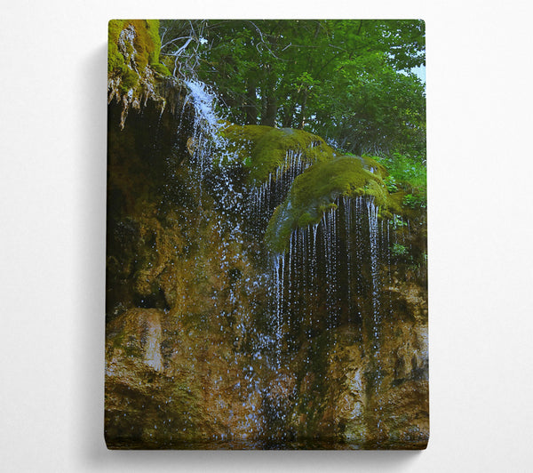  A Canvas Print of Emerald Waterfall Dripping Canvas Art