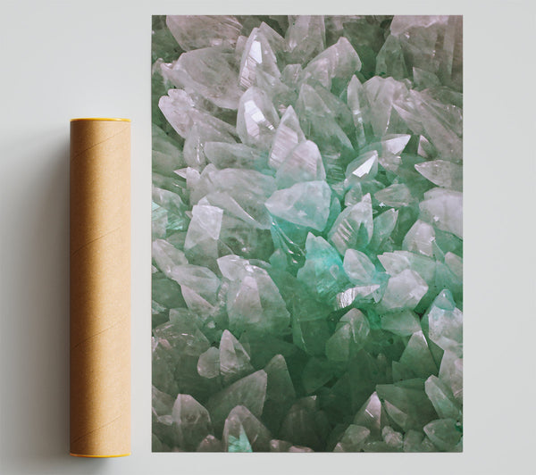 Emerald Crystal Clusters Poster