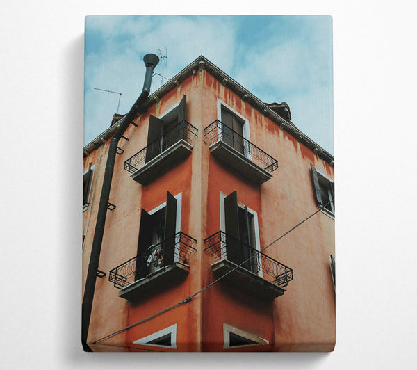  A Canvas Print of Terracotta Corner Balconies Canvas Art