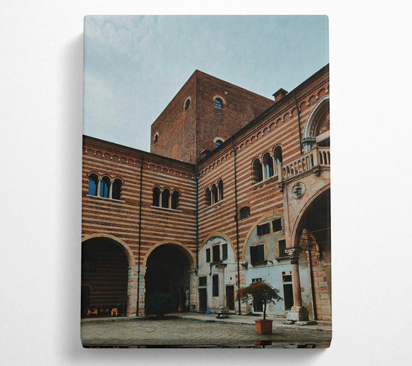  A Canvas Print of Red Brick Courtyard Canvas Wall Art