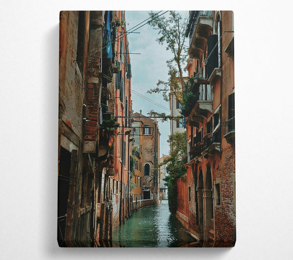  A Canvas Print of Ochre Canal Walls Canvas Art