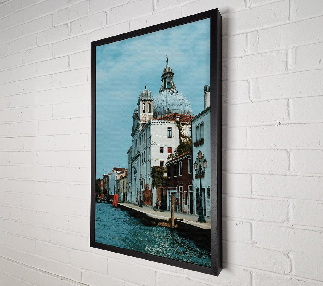  A Canvas Print of Teal Canal Reflections Canvas Print