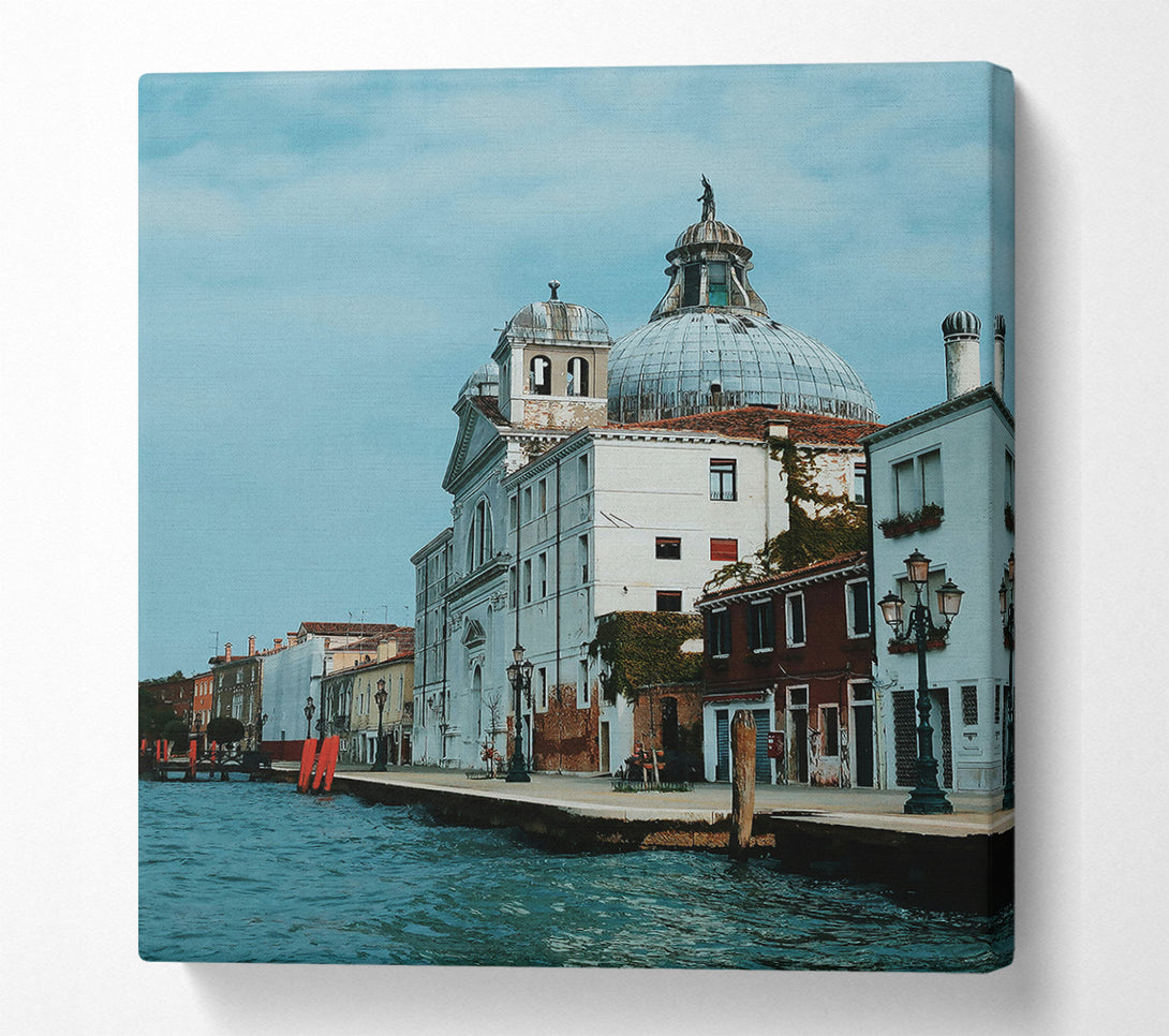  A Canvas Print of Teal Canal Reflections Canvas Print