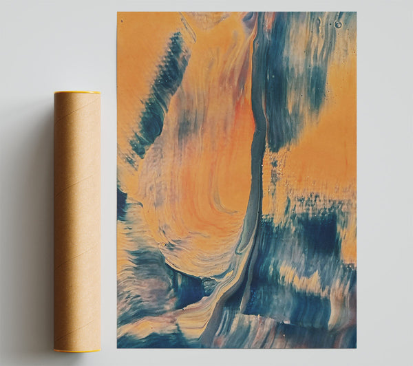 Azure And Ochre Flow Giclee Print
