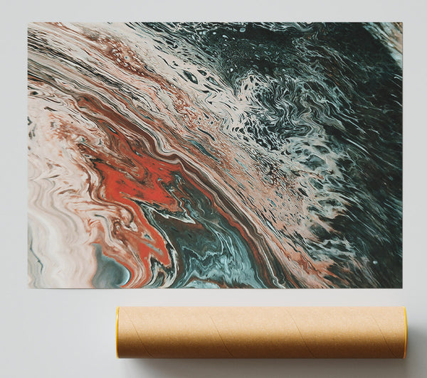 Deep Red Swirls Poster