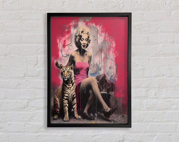 Marilyn Monroe Tiger Framed Print