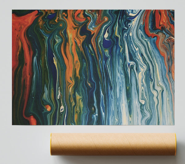Indigo Swirls Of Color Print