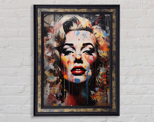 Marilyn Monroe Urban Paint Splash Framed Print