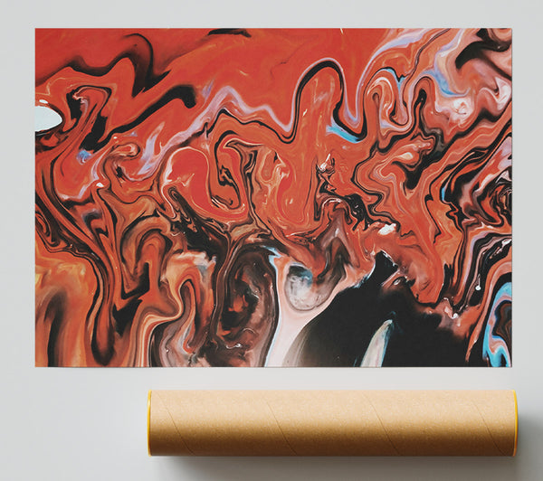 Crimson Swirls Of Chaos Print