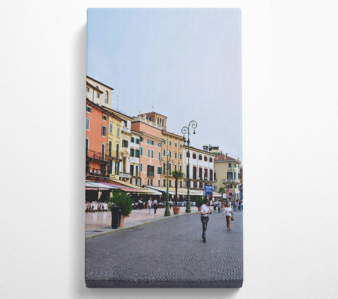  A Canvas Print of Peach Italian Street Scene Canvas Art