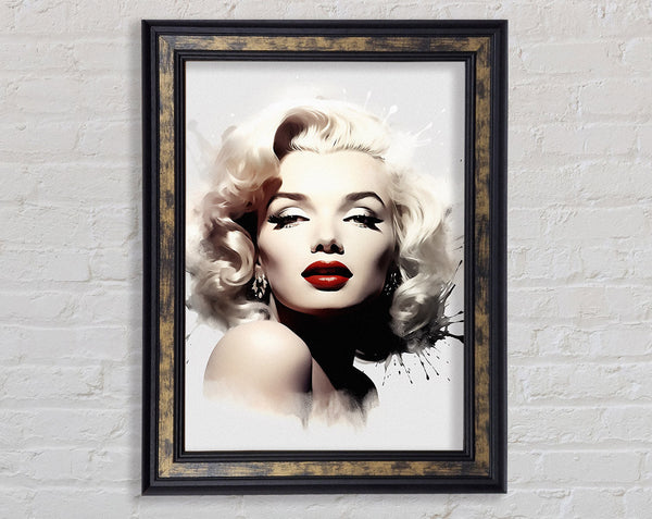 Marilyn Monroe Watercolour Splash Framed Print