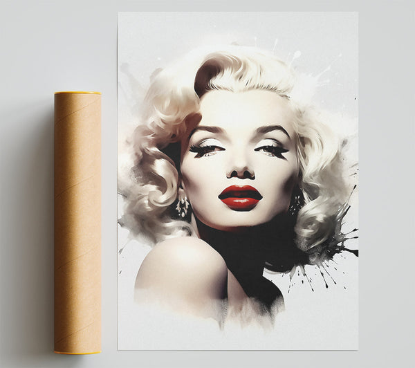 Marilyn Monroe Watercolour Splash Giclee Print