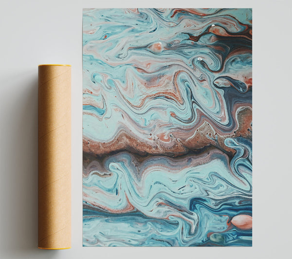 Oceanic Blue Swirls Giclee Print