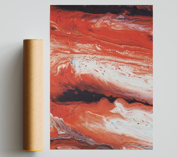 Crimson Fluid Swirls Giclee Print