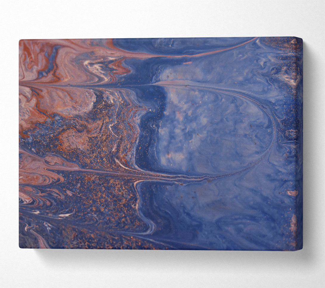  A Canvas Print of Azure Swirls And Gold Canvas Art