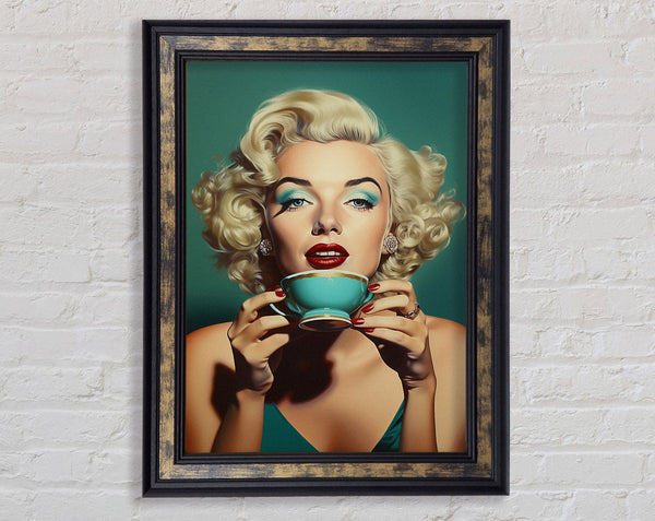 Marilyn Tea Sip Framed Print