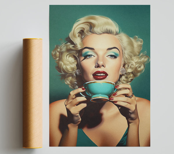 Marilyn Tea Sip Poster