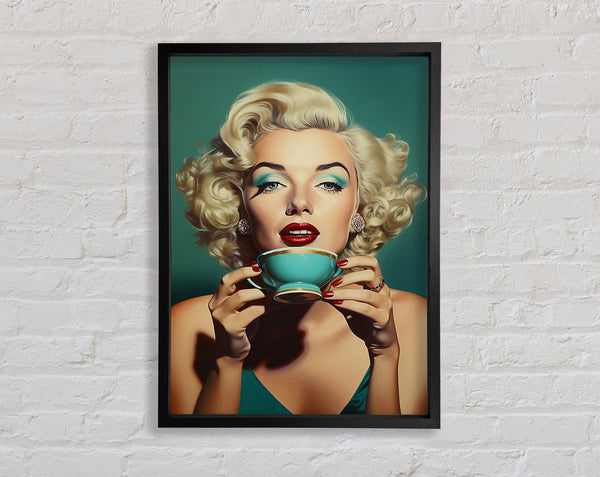 Marilyn Tea Sip Framed Print