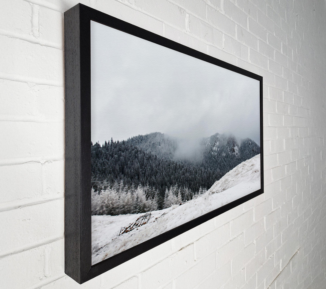  A Canvas Print of White Foggy Mountains Canvas Wall Art