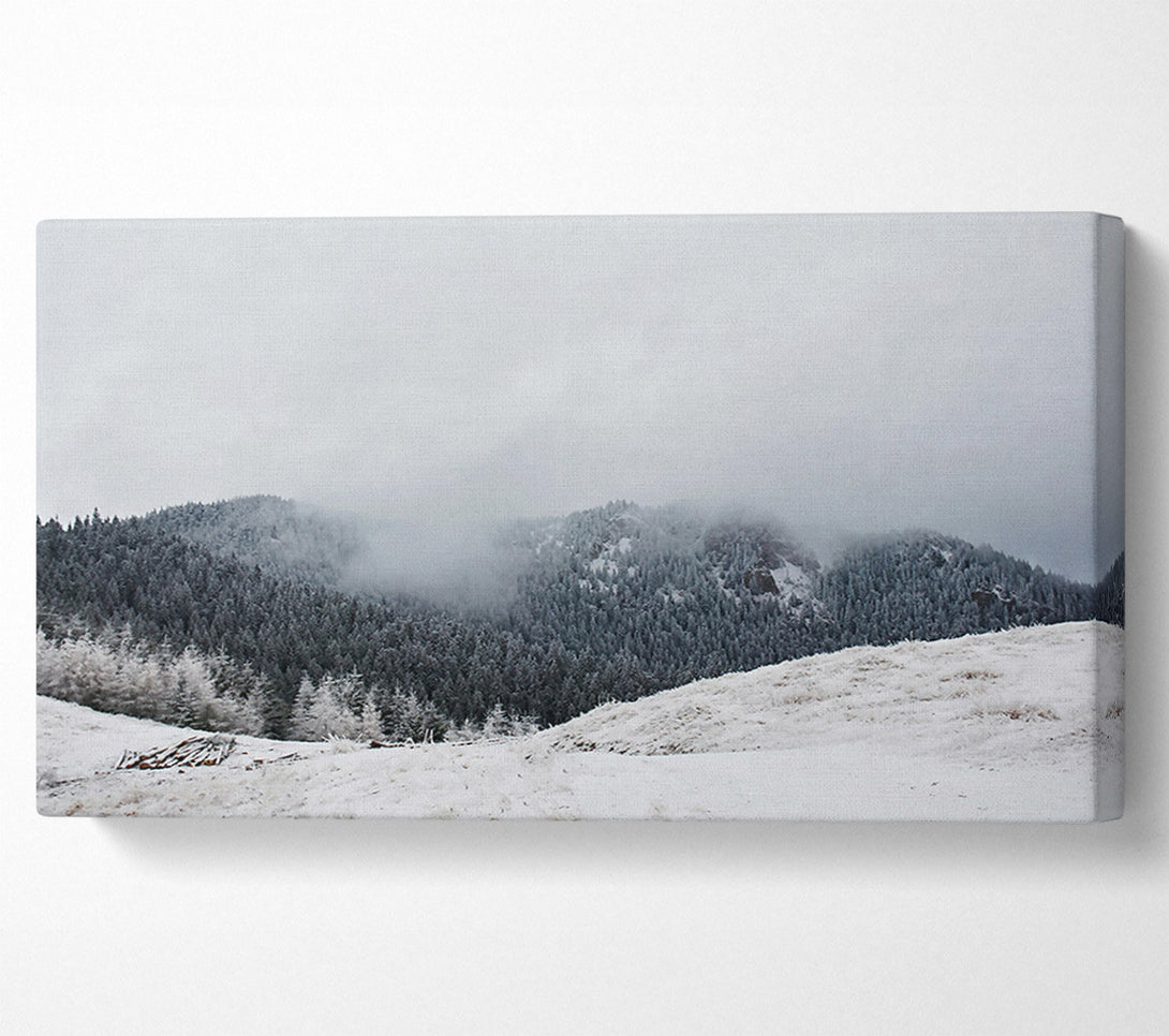  A Canvas Print of White Foggy Mountains Canvas Wall Art