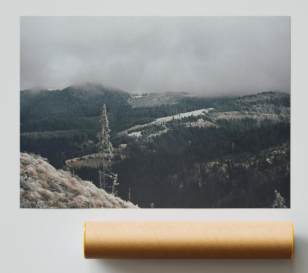 Gray Mist Over Hills Giclee Print