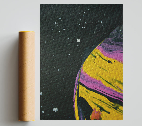 Yellow Cosmic Swirl Poster