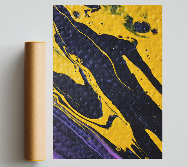 Golden Fluid Swirls Giclee Print