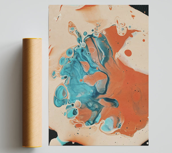 Coral Swirls And Dots Poster