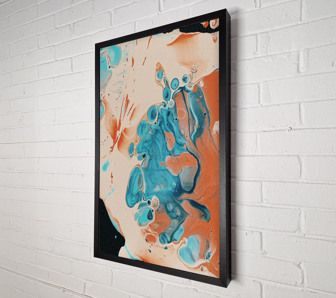  A Canvas Print of Peachy Blue Abstract Canvas Art
